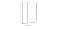 Chambre bébé ou enfant MATHEO, lit 60x120 évolutif en 90x200, armoire, commode à langer et chevet