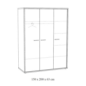 Chambre bébé ou enfant MATHEO, lit 60x120 évolutif en 90x200, armoire, commode à langer et chevet