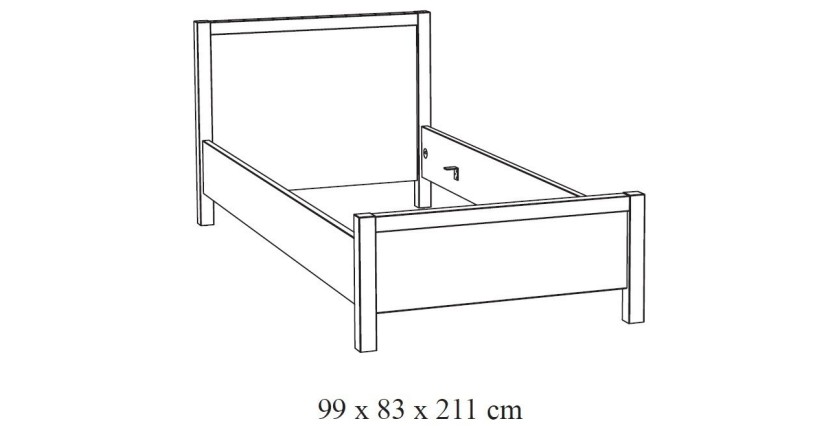 Chambre enfant robuste MATHEO, lit 90x200, armoire, bureau, bibliothéque et chevet