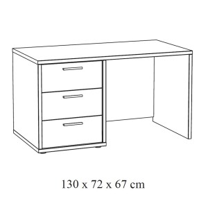 Chambre enfant robuste MATHEO, lit 90x200, armoire, bureau, bibliothéque et chevet