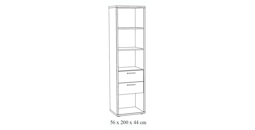 Chambre enfant robuste MATHEO, lit 90x200, armoire, bureau, bibliothéque et chevet
