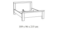 Letto adulto robusto 180x200 collezione DANY. Colore rovere chiaro.