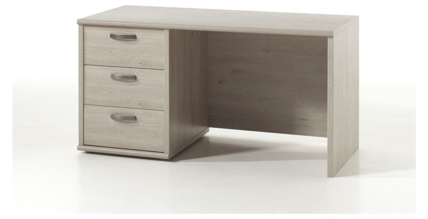Bureau enfant robuste 3 tiroirs collection DANY coloris chêne clair