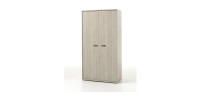 Armoire robuste pour chambre d'enfant 2 portes collection DANY coloris chêne clair