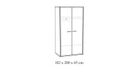 Armoire robuste pour chambre d'enfant 2 portes collection DANY coloris chêne clair