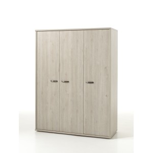 Armoire robuste pour chambre d'enfant 3 portes collection DANY coloris chêne clair