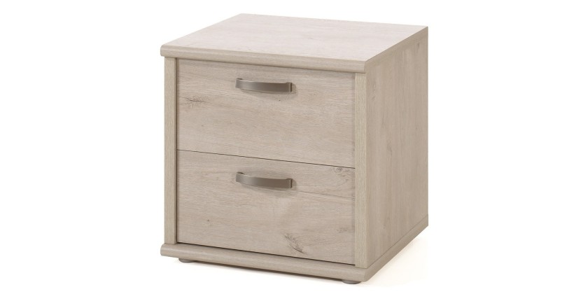 Table de chevet avec deux tiroirs collection DANY Coloris chêne clair.