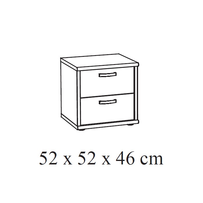 Mesa de noche DANY – 2 cajones – Roble claro