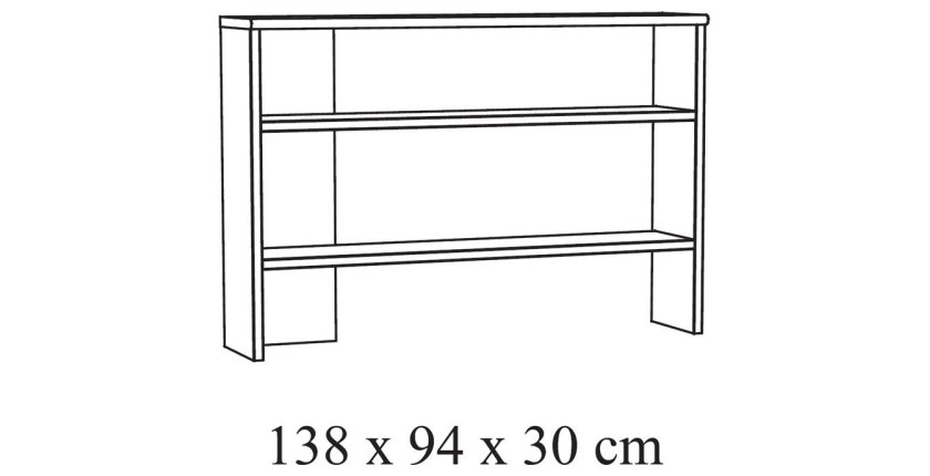 Bureau robuste pour enfant 3 tiroirs plus module étagères collection DANY coloris chêne clair