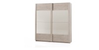Armoire 200cm pour chambre à coucher avec 2 portes coulissantes collection DANY coloris chêne clair.