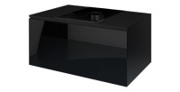 Ensemble meubles de salle de bain collection OWL, coloris noir mat et brillant avec deux colonnes 37x110x35 sans vasque