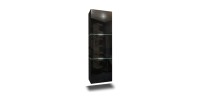 Ensemble meubles de salle de bain collection OWL, coloris noir mat et brillant avec deux colonnes 37x110x35 sans vasque