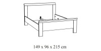 Slaapkamer voor volwassenen, collectie DANY: Kledingkast 250cm, Bed 140x200, dressoir, nachtkastjes. Kleur licht eiken.