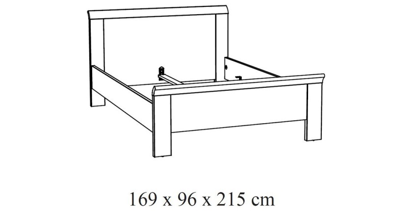 Slaapkamer voor volwassenen, collectie DANY: Kledingkast 200cm, Bed 160x200, commode, nachtkastjes. Kleur licht eiken.