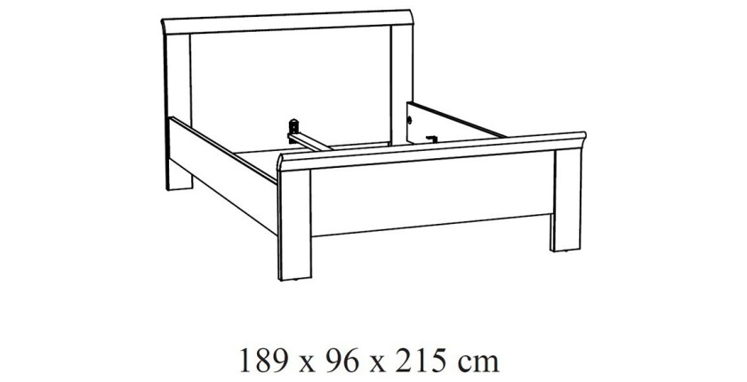 Dormitorio para adultos colección DANY: Armario de 200cm, Cama de 180x200, cómoda, mesitas de noche. Color roble claro.