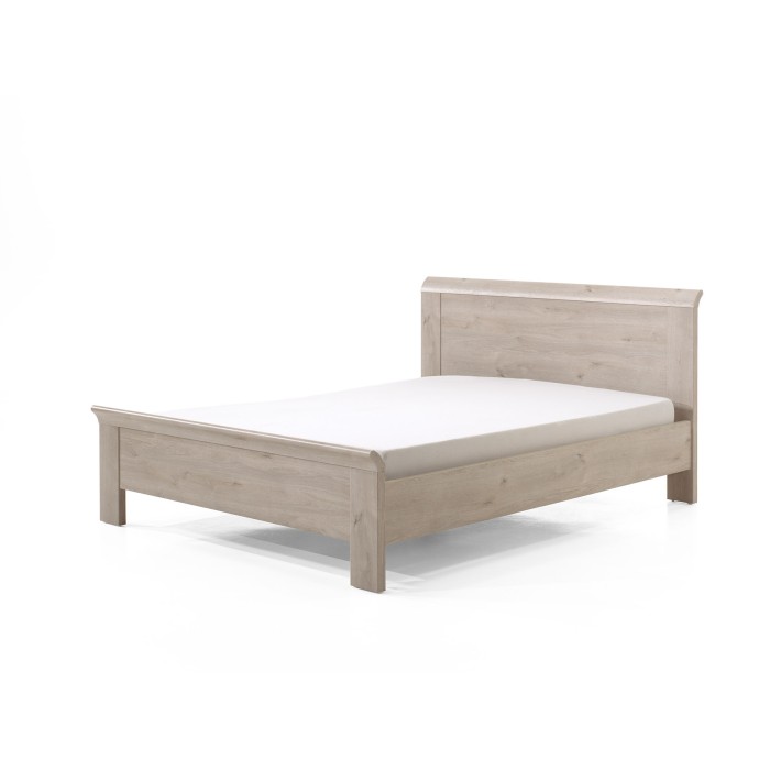 Chambre adulte collection DANY : armoire 250 cm, lit 180x200, commode, chevets, chêne clair