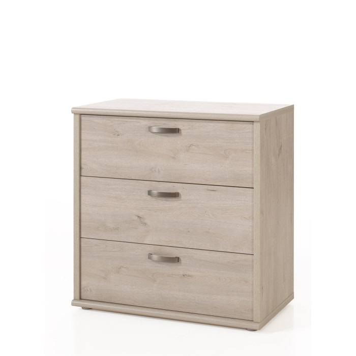 Chambre adulte collection DANY : armoire 250 cm, lit 180x200, commode, chevets, chêne clair