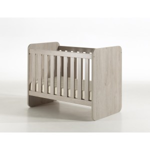 Chambre bébé DANY, lit 60x120 évolutif en 90x200, armoire, commode à langer et chevet, coloris chêne