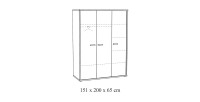 Chambre bébé DANY, lit 60x120 évolutif en 90x200, armoire, commode à langer et chevet, coloris chêne