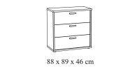 Chambre bébé DANY, lit 60x120 évolutif en 90x200, armoire, commode à langer et chevet, coloris chêne
