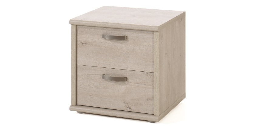 Chambre enfant, ado robuste collection DANY, lit, armoire, bureau, commode et chevet, coloris chêne clair
