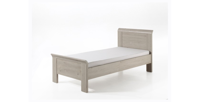 Chambre enfant, ado robuste collection DANY, lit, armoire, bureau, commode et chevet, coloris chêne clair