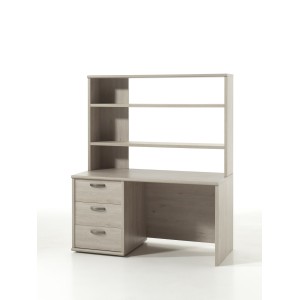 Chambre enfant, ado robuste collection DANY, lit, armoire, bureau, commode et chevet, coloris chêne clair