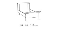 Chambre enfant, ado robuste collection DANY, lit, armoire, bureau, commode et chevet, coloris chêne clair