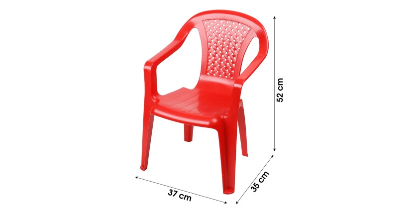 Chaise pour enfant en PVC rouge 36x52x41cm