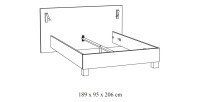 Volwassen bed 140x200 uit de MORGANE collectie met geïntegreerde, verstelbare opbouwverlichting - Gouden eiken kleur.