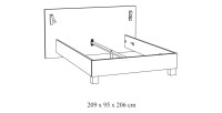 Letto matrimoniale 160x200 collezione MORGANE con illuminazione orientabile integrata - Colore rovere