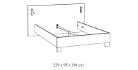 Lit adulte 180x200 collection MORGANE avec éclairage en applique orientable intégré - Coloris chêne