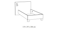 Lit enfant 90x200 collection MORGANE avec éclairage en applique orientable intégré - Coloris chêne doré
