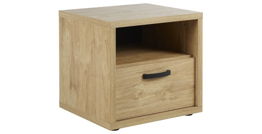 Table de chevet MORGANE 1 tiroir 1 niche 50x47x45 chêne doré