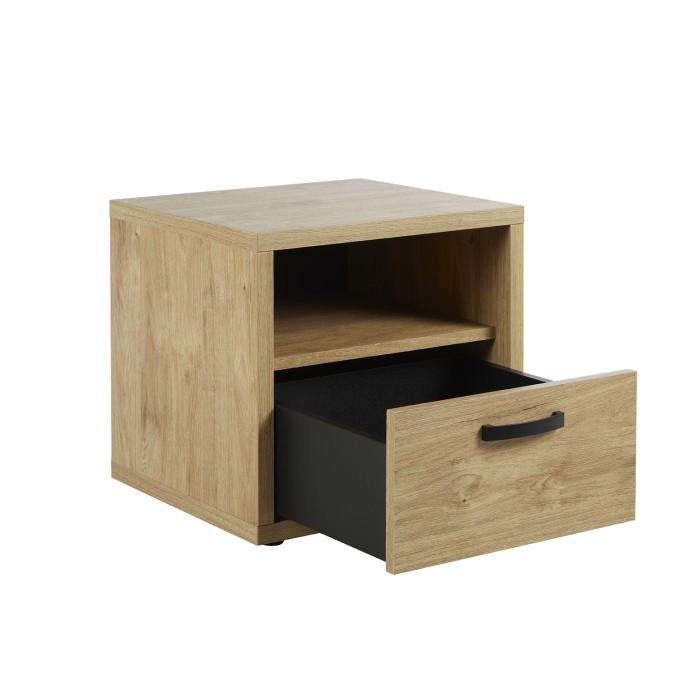 Mesa de noche MORGANE 1 cajón 1 nicho 50x47x45 roble dorado