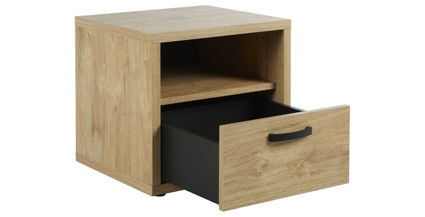 Table de chevet MORGANE 1 tiroir 1 niche 50x47x45 chêne doré