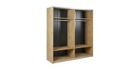 Armoire 200cm pour chambre à coucher avec 2 portes coulissantes collection MORGANE coloris chêne doré