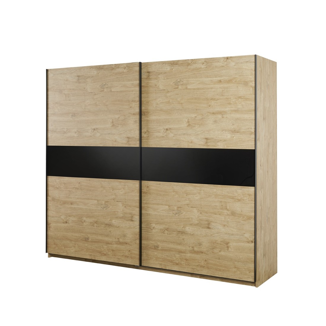 Armoire 250cm pour chambre à coucher avec 2 portes coulissantes collection MORGANE coloris chêne doré