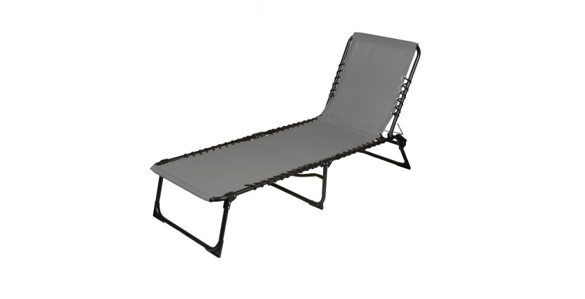 Chaise longue / bain de soleil coloris gris 190x85x55cm