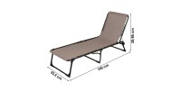 Chaise longue / bain de soleil coloris taupe 190x85x55cm