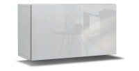 Meuble de salon blanc collection CEPTO, 1 porte, 1 étagère. Idéal pour un petit rangement dans le salon