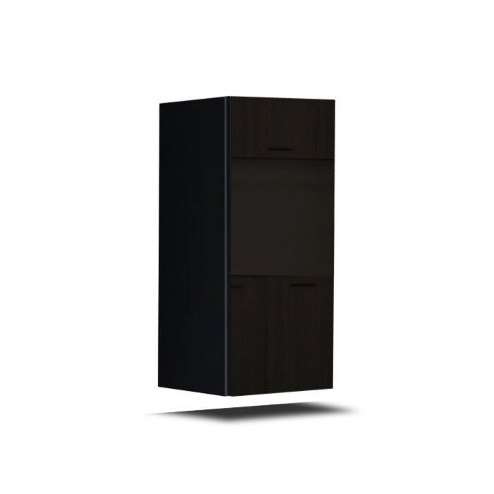 Meuble de salon noir collection CEPTO, 1 porte, 2 étagères. Idéal pour un petit rangement dans le salon