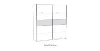Camera da letto collezione MORGANE: armadio 200 cm, letto con applique 180x200, comò, comodini, rovere dorato e nero.