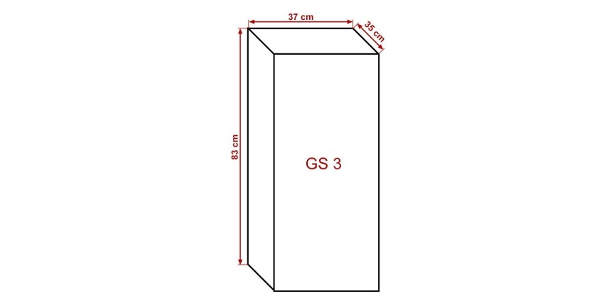 Meuble de salon blanc collection CEPTO, 1 porte, 2 étagères. Idéal pour un petit rangement dans le salon