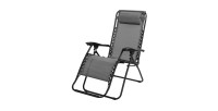 Fauteuil relax d'extérieur coloris anthracite, dimension 176x108x64cm