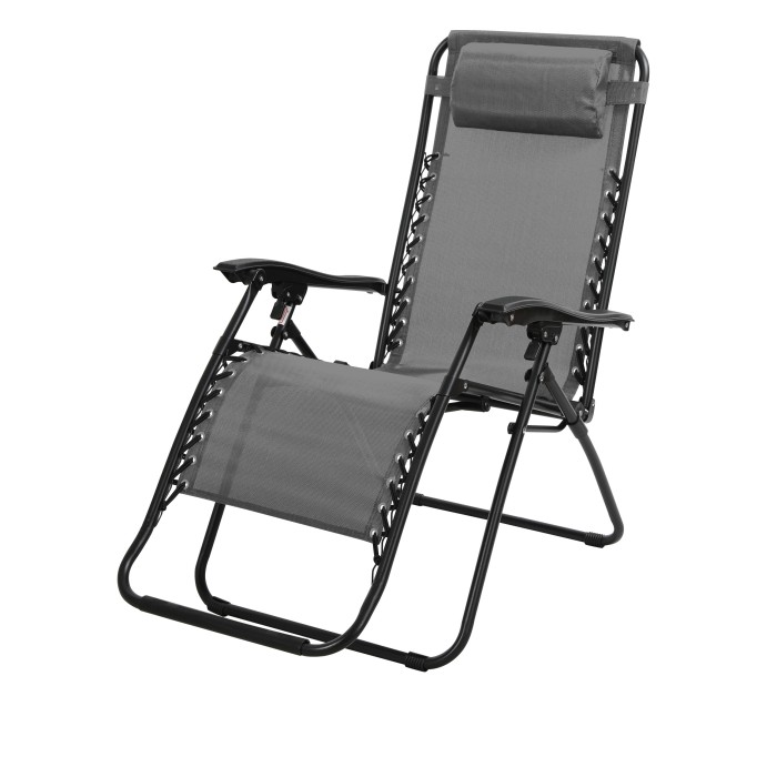 Fauteuil relax d'extérieur coloris anthracite, dimension 176x108x64cm