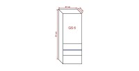 Meuble de salon blanc collection CEPTO 37x91cm, 1 porte, 2 étagères, 2 niches.