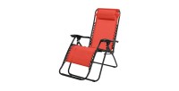 Fauteuil relax d'extérieur coloris rouge, dimension 176x108x64cm