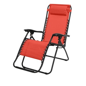 Fauteuil relax d'extérieur coloris rouge, dimension 176x108x64cm