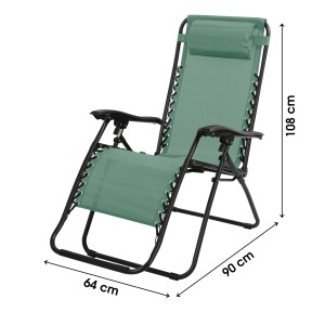 Fauteuil relax d'extérieur coloris vert, dimension 176x108x64cm